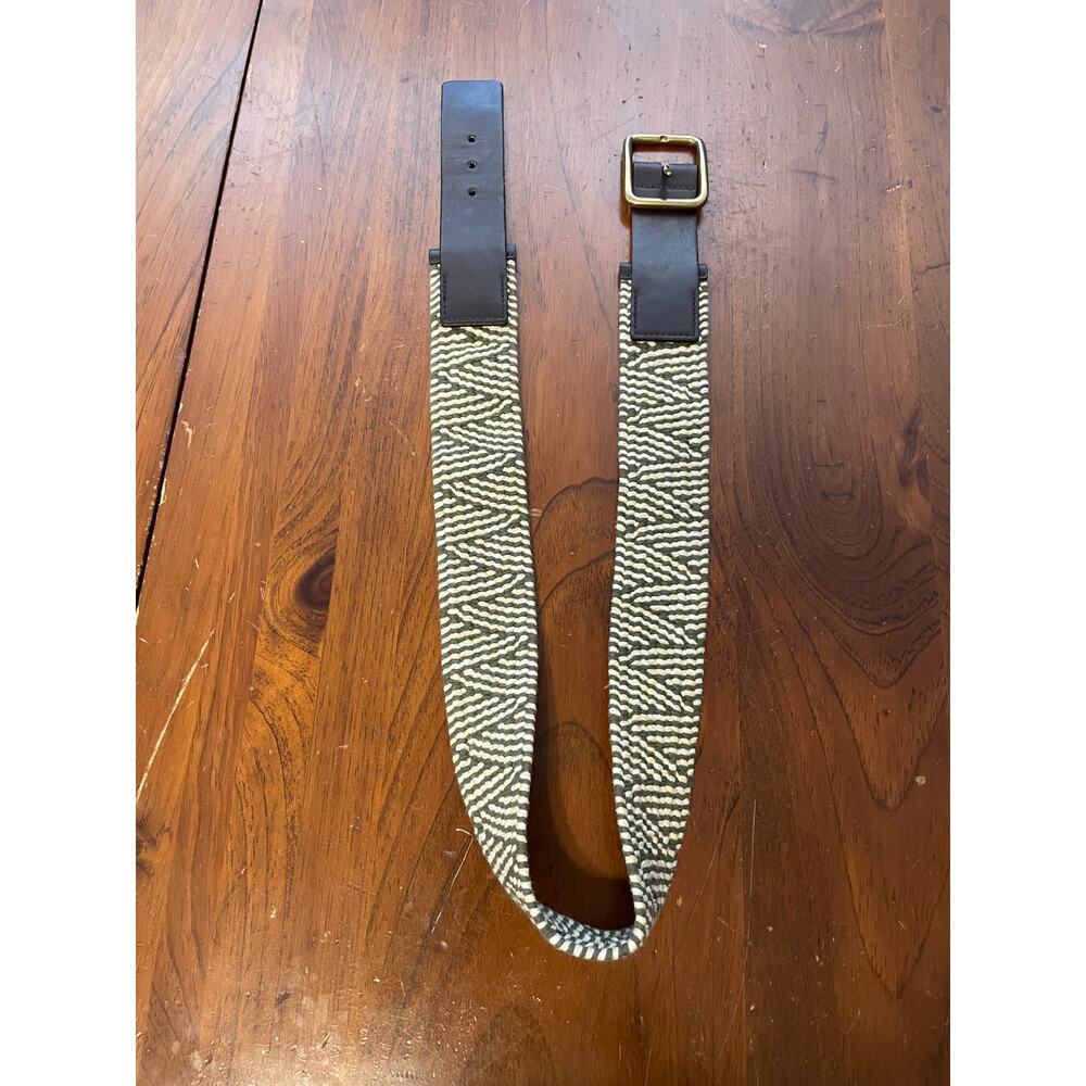 Target Belt Women Small-Medium Beige Green Stretch Wide Casual Ladies Belt 1/11